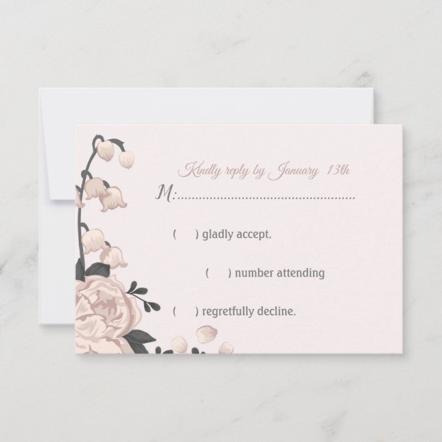 Blommor, knoppar och petaler i rosa OSA kort (Framsida)