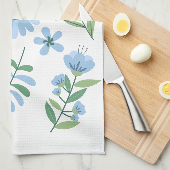 Blommor Kökshandduk (Vikt i Fjärdedel)
