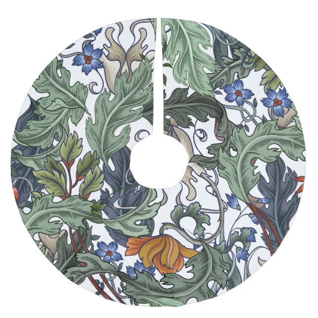 Blommor, konst deco, modern, sömlös. julgransmatta borstad polyester (Framsidan)