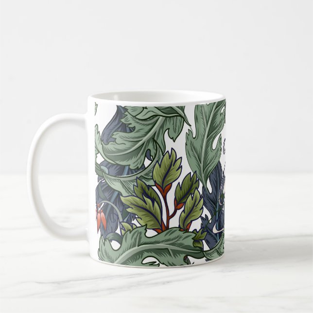 Blommor, konst deco, modern, sömlös. kaffemugg (Vänster)