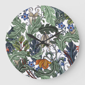 Blommor, konst deco, modern, sömlös. stor klocka