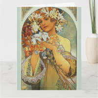 Blommor, konstgjord Alphonse Mucha-födelsedag