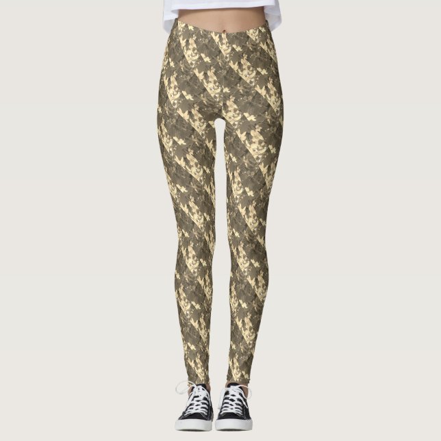 Blommor kor mönster designer leggings (Framsida)