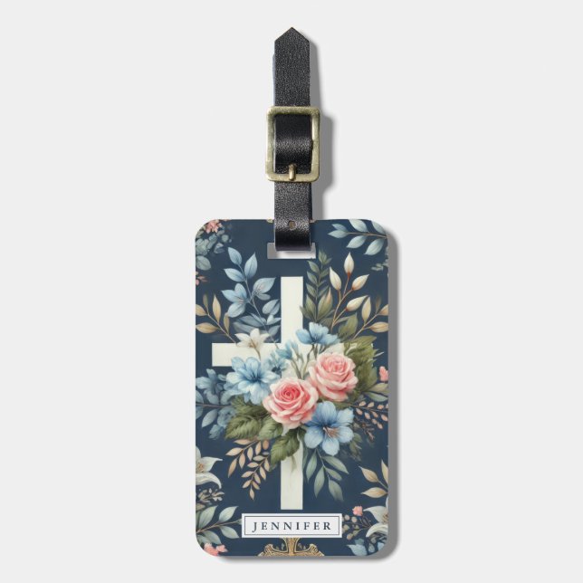 Blommor Kors Resväskemärke Bagagebricka (Vertikal Framsida)