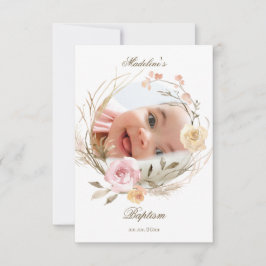blommor krans Dop små tackkort Inbjudningar