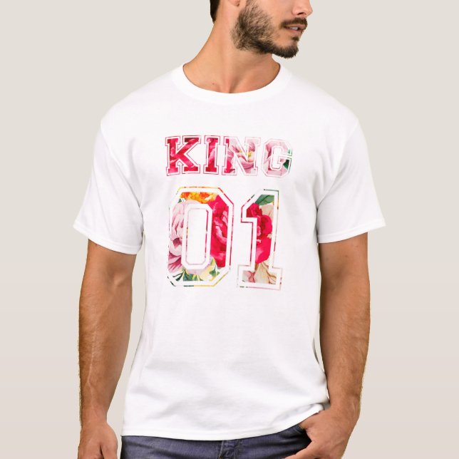 Blommor Kung och drottning par 01 T Shirt (Framsida)