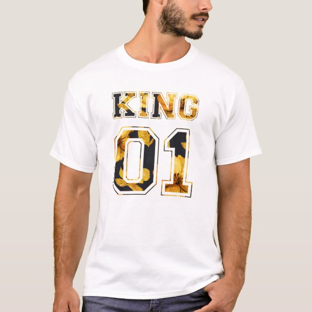 Blommor Kung och drottning par 01 T Shirt (Framsida)