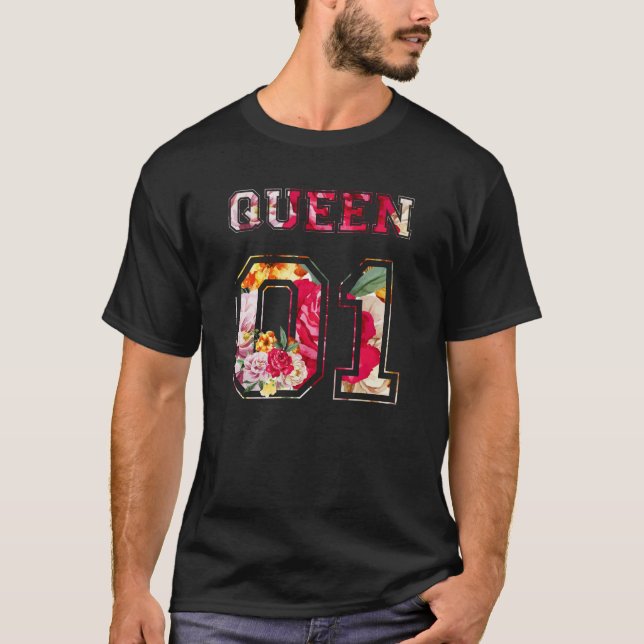 Blommor Kung och drottning par 01 T Shirt (Framsida)