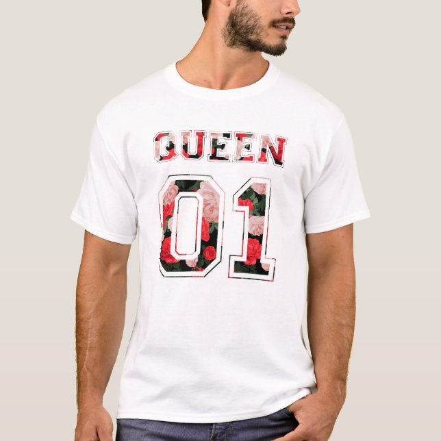 Blommor Kung och drottning par 01 T Shirt (Framsida)