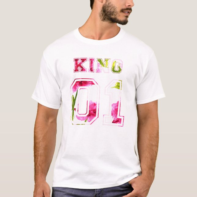 Blommor Kung och drottning par 01 T Shirt (Framsida)