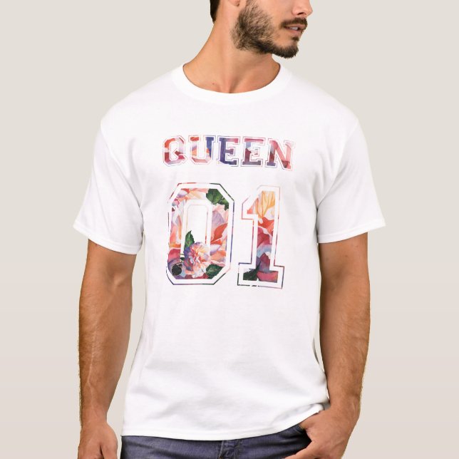 Blommor Kung och drottning par 01 T Shirt (Framsida)