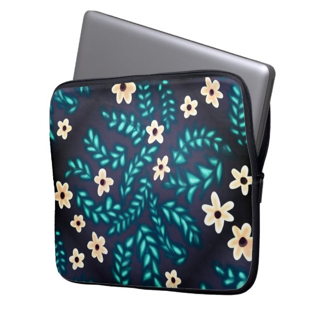 blommor laptop fodral (Framsidan Vänster)