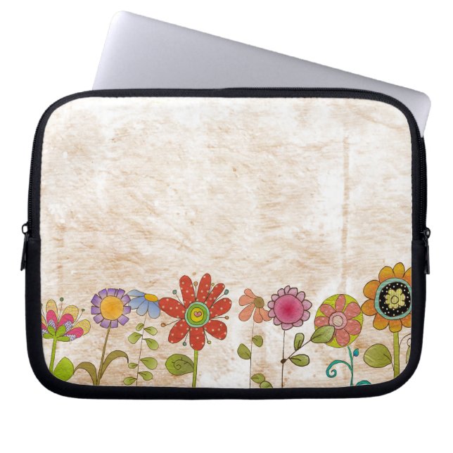 Blommor Laptop Sleeve (Framsidan)