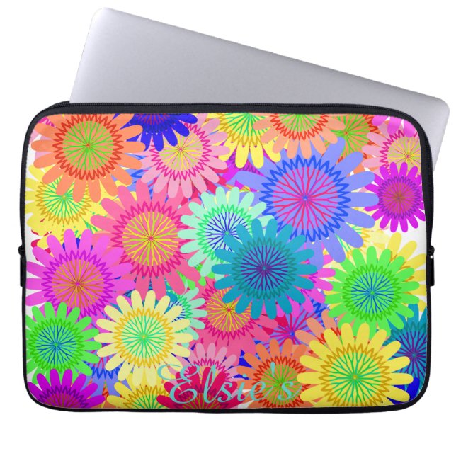 Blommor Laptop Sleeve (Framsidan)