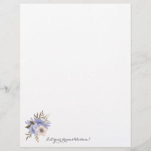 Blommor, låt dina drömmar Blommar! Konstorsmaterie Brevhuvud