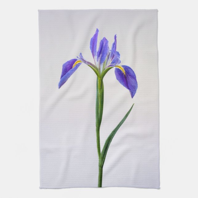 Blommor | Lila Iris Flower Kökshandduk (Vertikal)