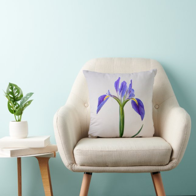 Blommor | Lila Iris Flower Kudde (Stol)