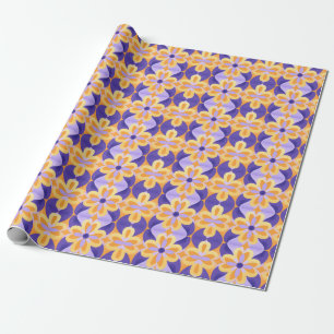 Blommor Lila Orange Gul Presentpapper