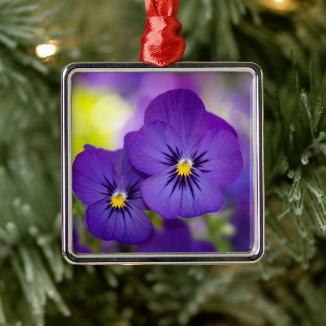 Blommor | Lila Pansies Julgransprydnad Metall (Träd)