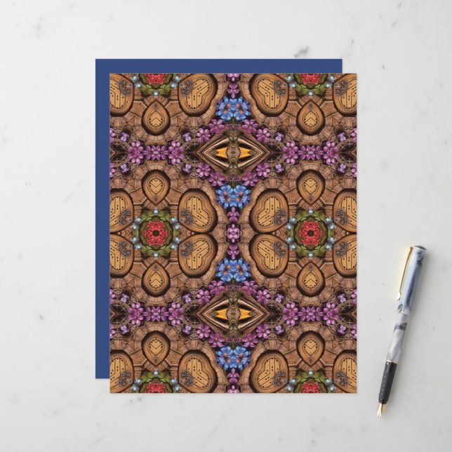Blommor lila Red Blue Fussy SskitJournal (Fram/Back In Situ)
