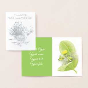 Blommor lilies Pencil teckning Folierat Kort