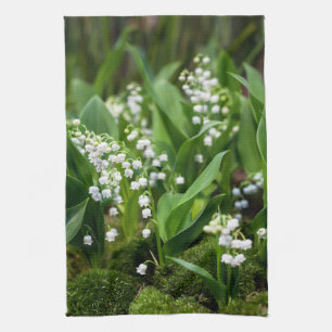 Blommor Lily of the Valley Sverige Kökshandduk
