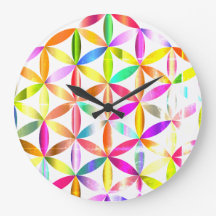 Blommor Liv Helig Geometri Design Väggur