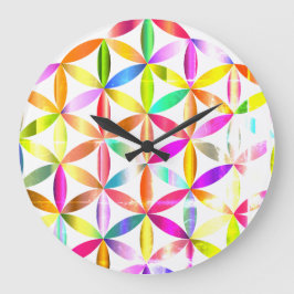 Blommor Liv Helig Geometri Design Väggur