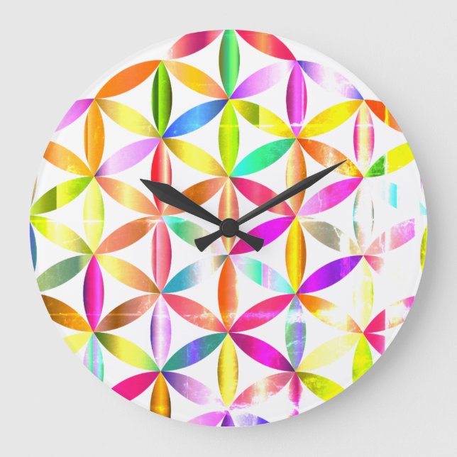 Blommor Liv Helig Geometri Design Väggur (Framsida)