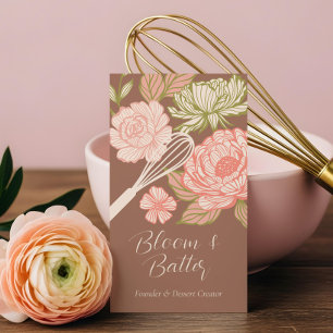 Blommor & löv Elegant linjekonst Bagerivisks Visitkort