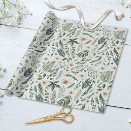 Blommor Löv Vattenfärg Sömlöst Blommigt Mönster Presentpapper