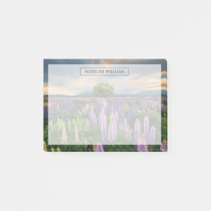 Blommor Lupine Fält i Nya Zeeland Post-it Block