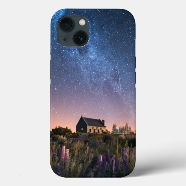 Blommor | Lupiner blommar Lake Tekapo Nya Zeeland (Baksida)