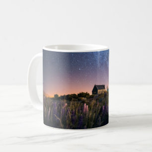 Blommor Lupines Blooming Sjö Tekapo Nya Zeeland Kaffemugg