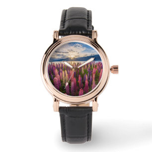 Blommor   Lupines Nya Zeeland Armbandsur