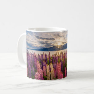 Blommor Lupines Nya Zeeland Kaffemugg