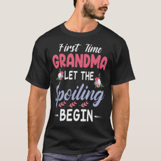 Blommor Lycklig Nana första gången Grandma lät Spo T Shirt