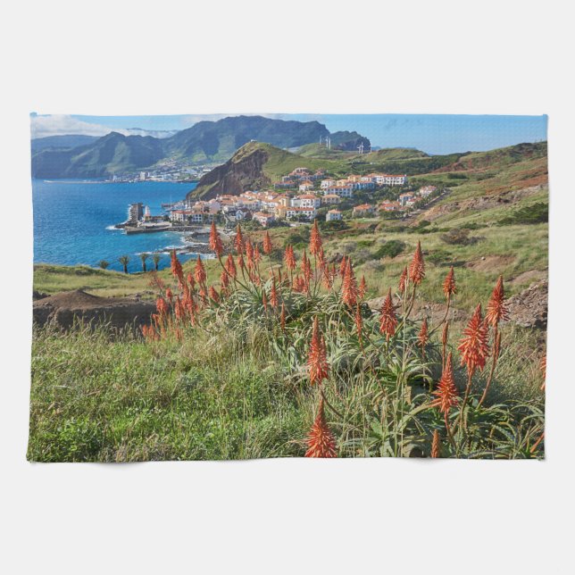 Blommor | Madeira Island Portugal Kökshandduk (Horisontell)