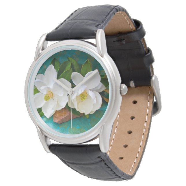 Blommor | Magnolia Flower Armbandsur (Vinklad)