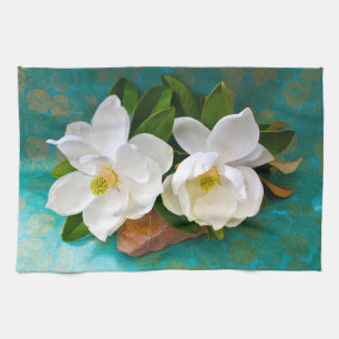Blommor Magnolia Flower Kökshandduk