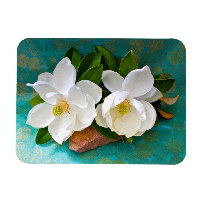 Blommor | Magnolia Flower Magnet (Horisontell)