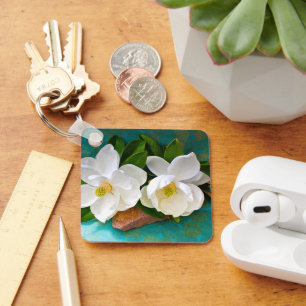 Blommor Magnolia Flower Nyckelring