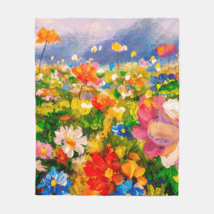 Blommor, målning av monetfärg, claude-intryck fleecefilt