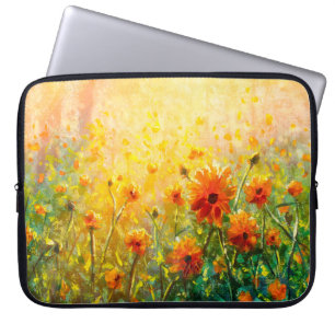 Blommor, målning av monetfärg, claude-intryck laptop fodral