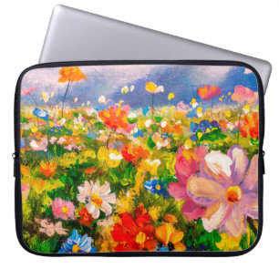 Blommor, målning av monetfärg, claude-intryck laptop fodral