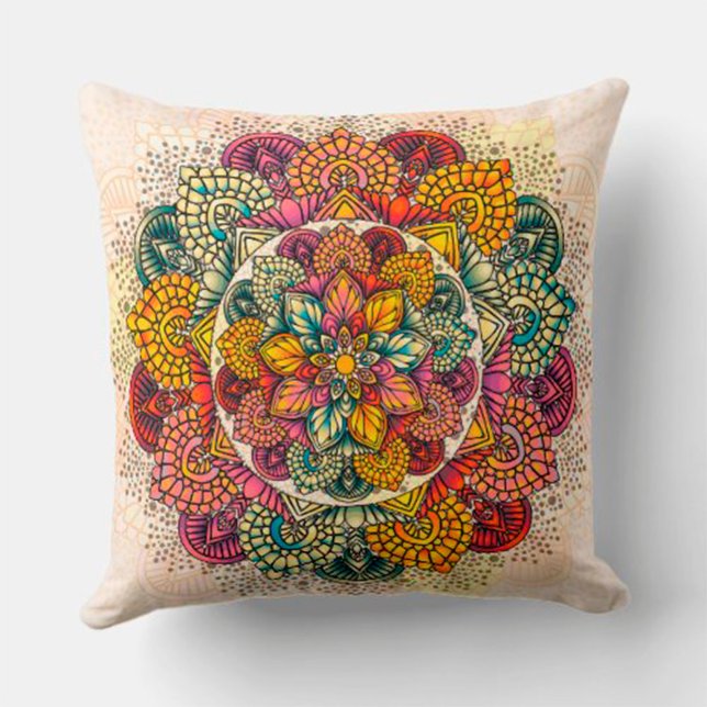 Blommor mandala kudde (Skapare uppladdad)