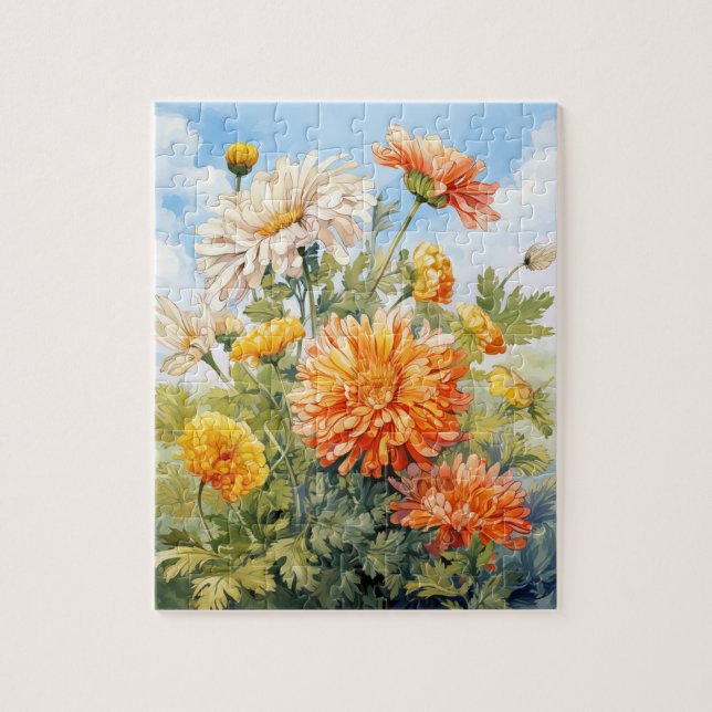 Blommor Marigold Puzzle 110 Pcs. 8" x 10" Pussel (Vertikal)