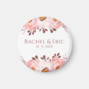  blommor med anpassade namn Bröllop Magnet