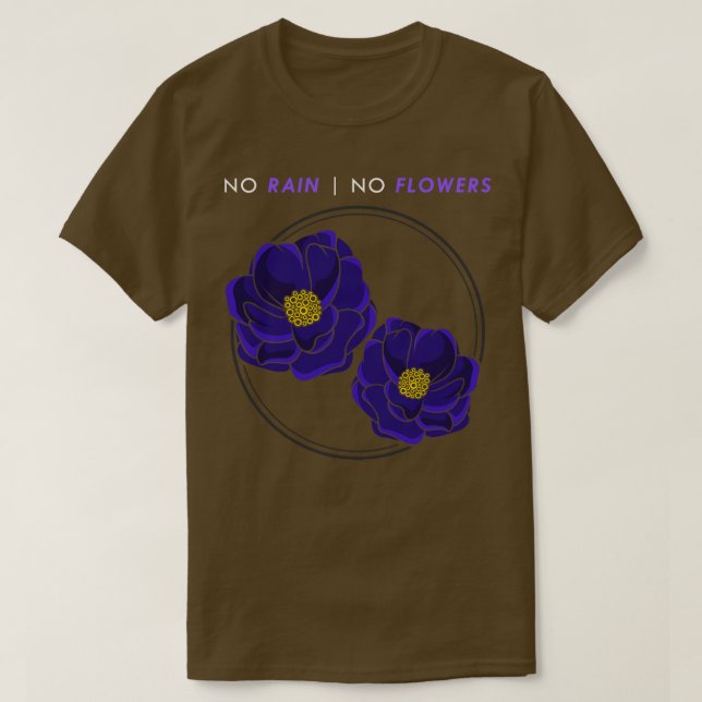 Blommor med blå Blommar 2 T Shirt (Design framsida)