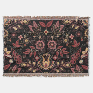 Blommor med broderade mörkar, vintage elegans filt